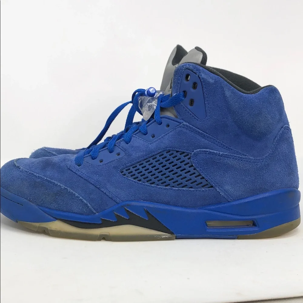 Air Jordan 5 Retro Blue Suede 136027-401 Authentic Men’s Sneakers - Size 11.5